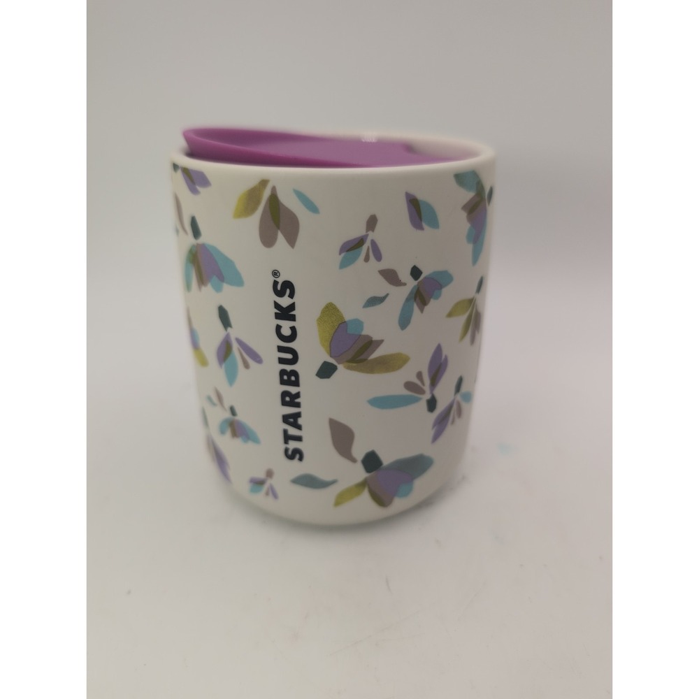Starbucks 2023 Snowdrop Ceramic Travel Coffee Cup Mug 8 oz Winter Floral